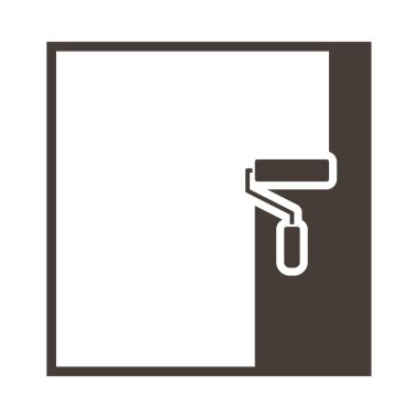 Paten fırçasıyla İşçi Bayramı amblemi. Vektör illüstrasyonu. 