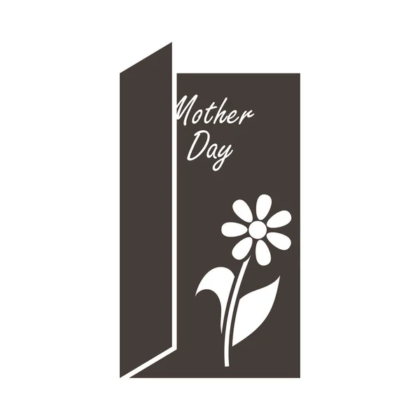 Emblema Dia Mãe Com Cartão Aberto Ilustração Vetorial — Vetor de Stock