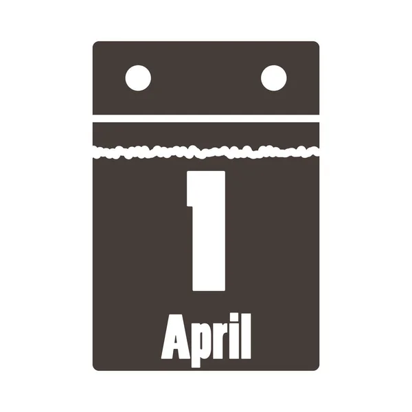 Het Embleem Van April Day Met Kalender Vectorillustratie — Stockvector