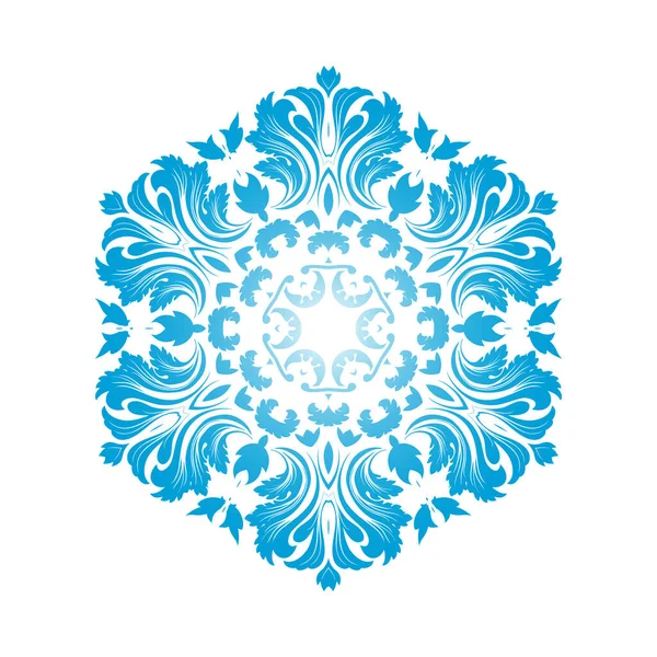 Cirkel Sneeuwvlok Ornamenten Blauw Verloop Ontwerp Vector Illustratie — Stockvector