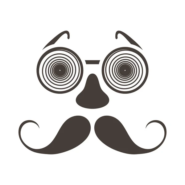 Emblema Del Día Del Tonto Abril Con Gafas Máscara Bigote — Archivo Imágenes Vectoriales