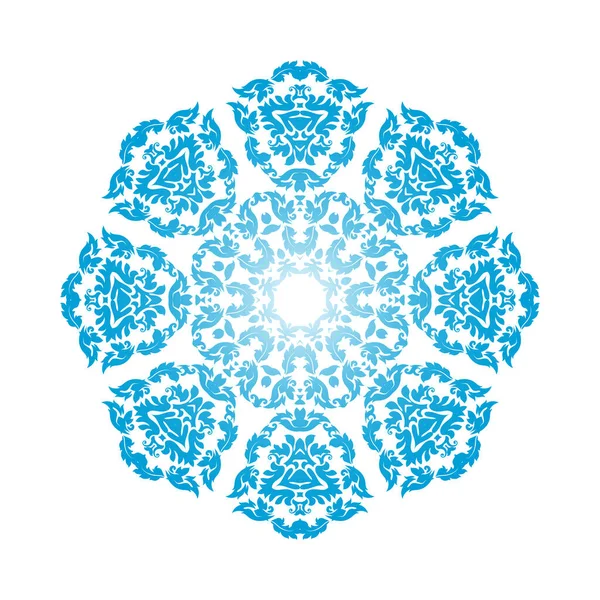 Kreise Schneeflockenornamente Ein Blue Gradient Design Vektorillustration — Stockvektor