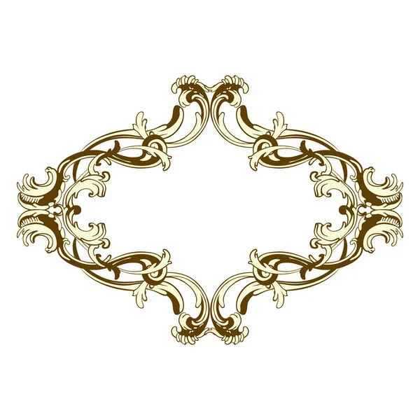 Cornice Vintage Con Elementi Ornamentali Retrò Stile Antico Rococò Elegante — Vettoriale Stock