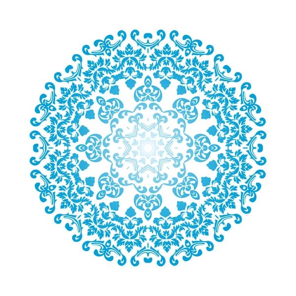 Círculo Ornamentos Floco Neve Projeto Gradiente Azul Ilustração Vetorial —  Vetores de Stock