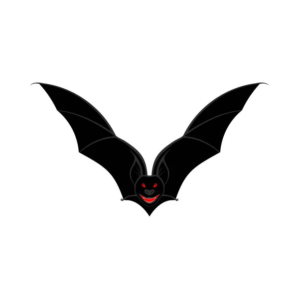 Scary Bat White Fondo Para Creación Diseños Halloween Ilustración Vectorial — Vector de stock
