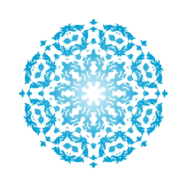 Cirkel Sneeuwvlok Ornamenten Blauw Verloop Ontwerp Vector Illustratie — Stockvector