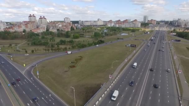 Snelweg viaduct luchtfoto 4 — Stockvideo