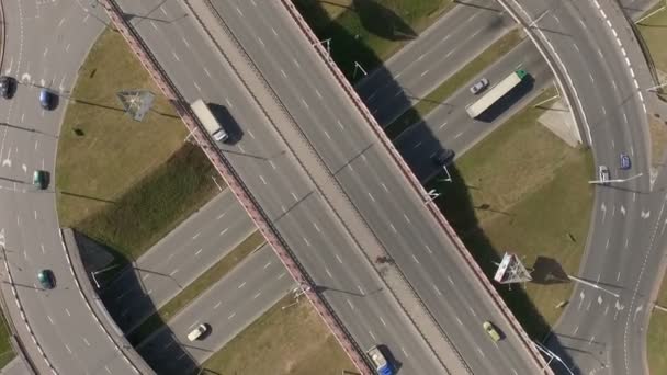 Highway overpass aerial view 6 — Stock Video