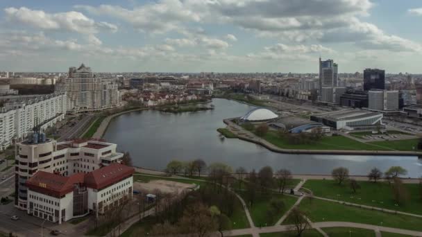 Minsk stad panorama time lapse beelden — Stockvideo