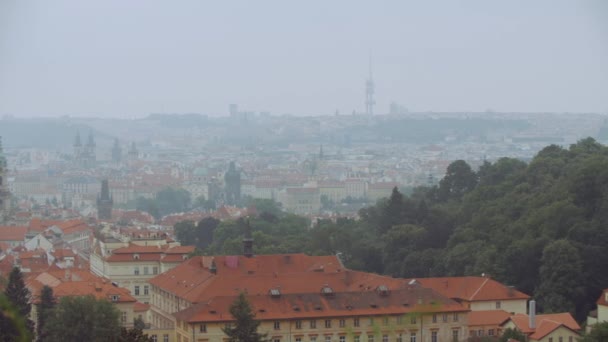 Deszczowy dzień w Pradze — Wideo stockowe