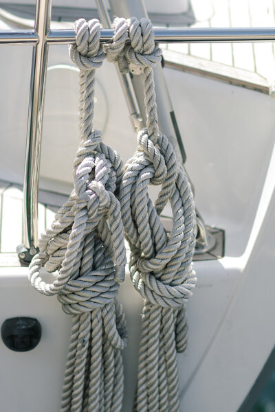 Yacht rope cleat detail image