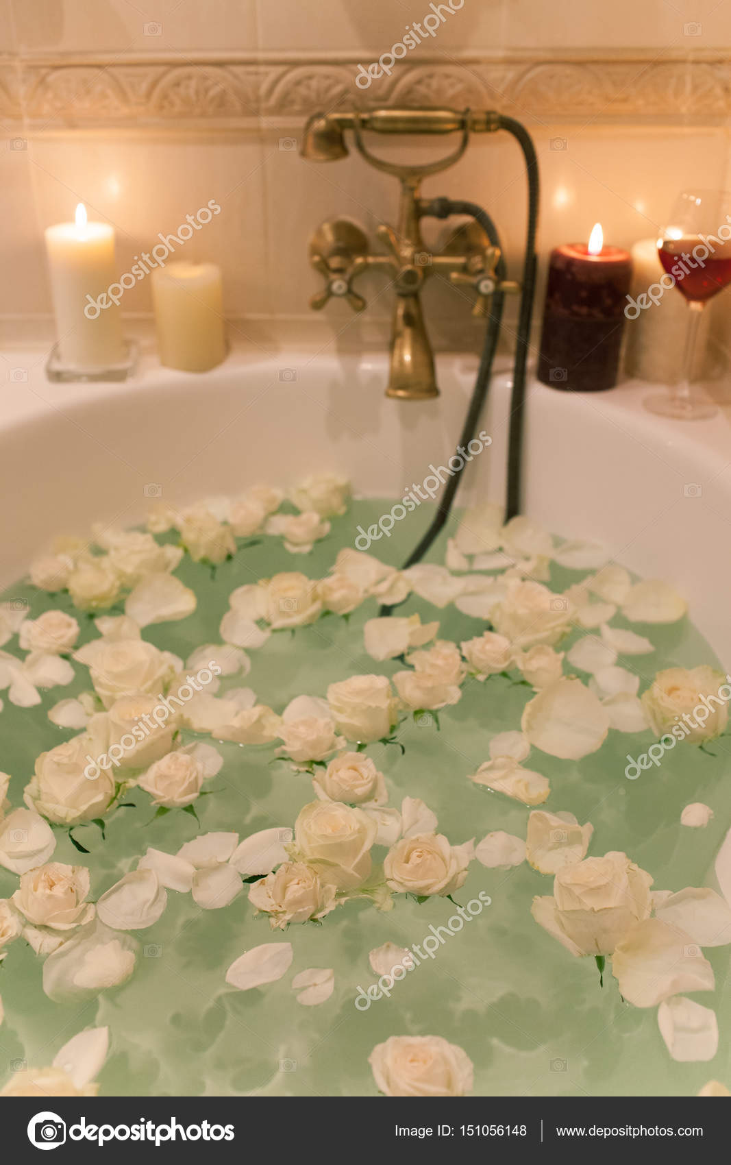 Take A Bath With Rose Petals And Candles Romantic Evening