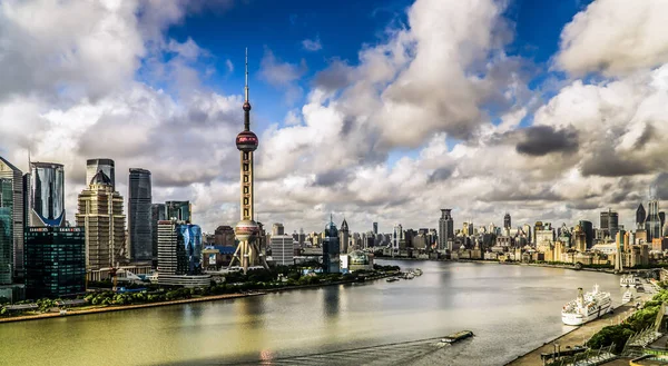 Photographie Aérienne Paysages Urbains Shanghai Chine — Photo