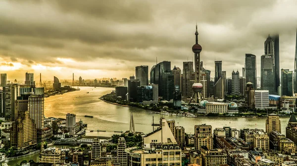 Aerial Photography Urban Scenery Shanghai China — Stock Photo, Image