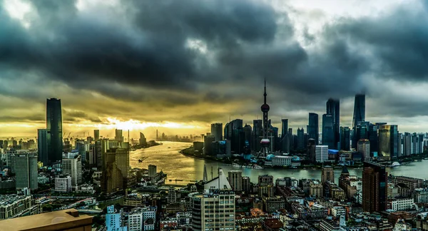 Aerial Photography Urban Scenery Shanghai China — Stock Photo, Image
