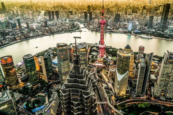 中国の都市風景の空中写真 — ストック写真