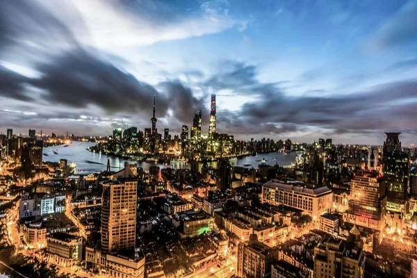 Luchtfotografie Van Het Stedelijk Landschap Shanghai China — Stockfoto