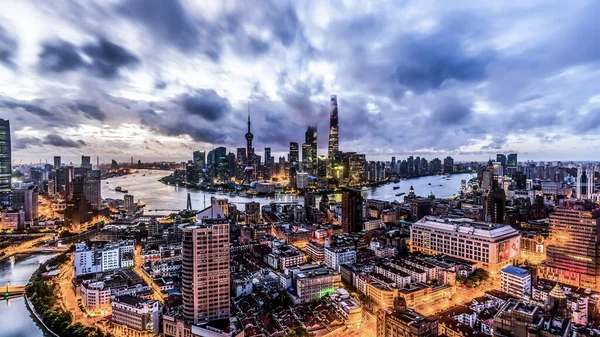Luchtfotografie Van Het Stedelijk Landschap Shanghai China — Stockfoto