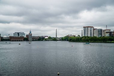 Boston şehir manzarası arka planda, Usa
