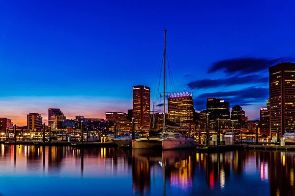 Baltimore City Night View Usa — стокове фото