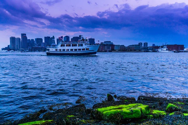 Boston Manzarası Arka Planda Usa — Stok fotoğraf