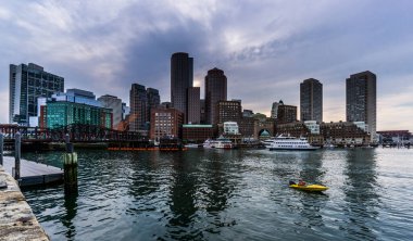 Boston şehir manzarası arka planda, Usa