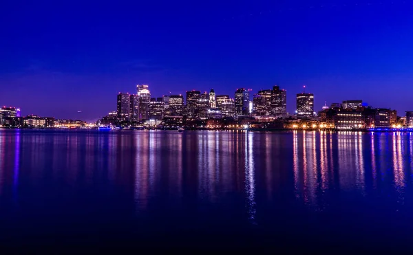 View Boston Moonlit Night Usa — Stock Photo, Image