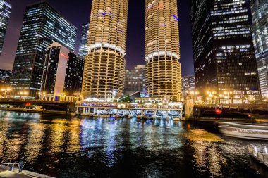 Chicago şehir mimarisi manzarası Usa