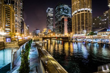 Chicago şehir mimarisi manzarası Usa