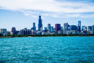 Chicago şehir mimarisi manzarası Usa