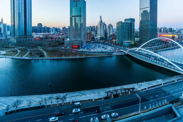 Міський Ландшафт Тяньцзінь Великого Портового Міста Китаю — стокове фото