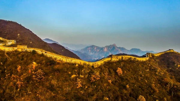 Báječná Scéna Juyongguan Great Wall Pohled Oblohy Pekingu Čína Stock Obrázky