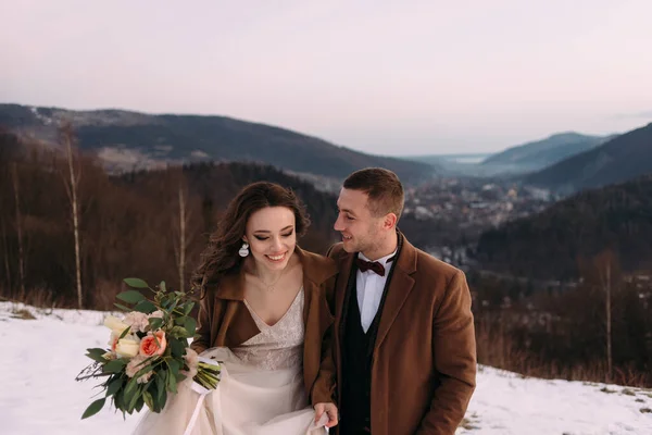 Sesión Fotos Boda Para Una Pareja Con Estilo Los Novios —  Fotos de Stock