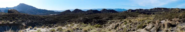 Panorama z pustyni Tabernas, Hiszpania — Zdjęcie stockowe