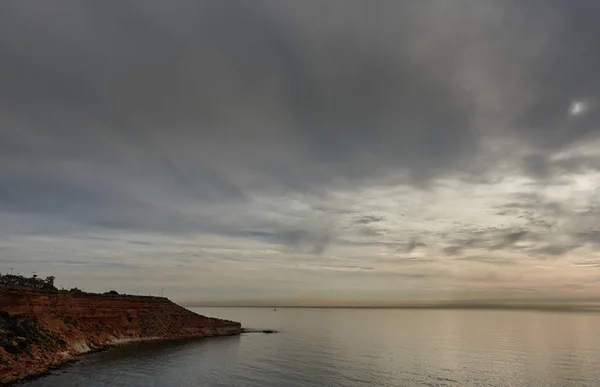 Moody sky over the Mediterranean Sea in Dehesa de Campoamor — Stock Photo, Image