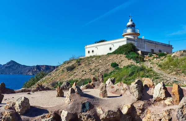 Lighthouse El Hoyo in Portman village, Spain — Stock Photo, Image