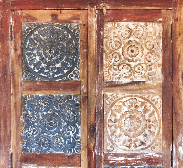 Texture di un ornamenti in legno intagliato — Foto Stock