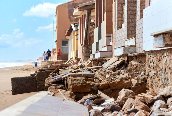 Casas de playa dañadas. España —  Fotos de Stock