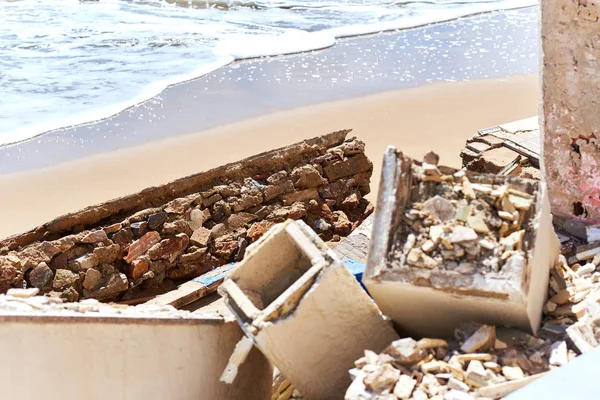 Strand huizen beschadigd. Spanje — Stockfoto