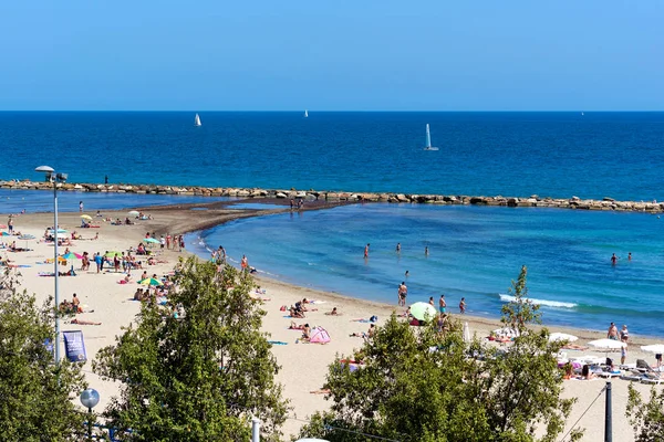 Postiguet Beach i Alicante stad. Spanien — Stockfoto