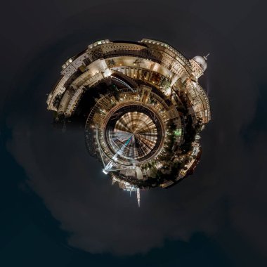 Gece Budapeşte şehir panoraması