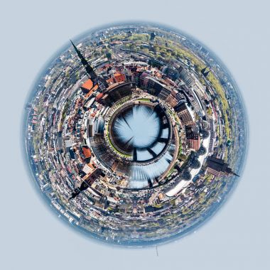 Panorama şehrin Riga, Letonya
