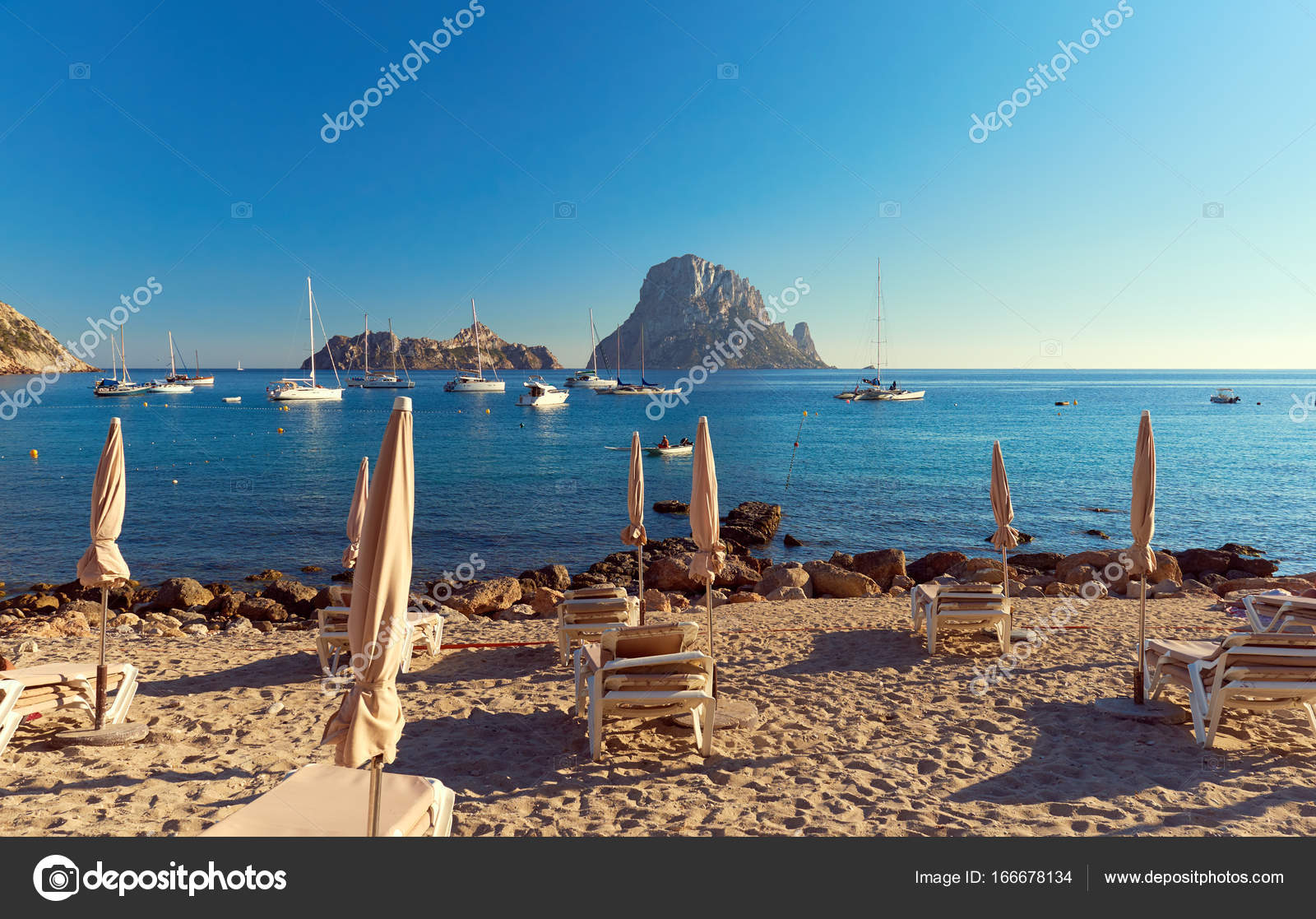 Spiaggia Di Cala Dhort Isola Di Ibiza Foto Stock