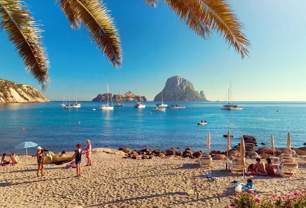 Cala d'Hort plaj. Ibiza Adası — Stok fotoğraf