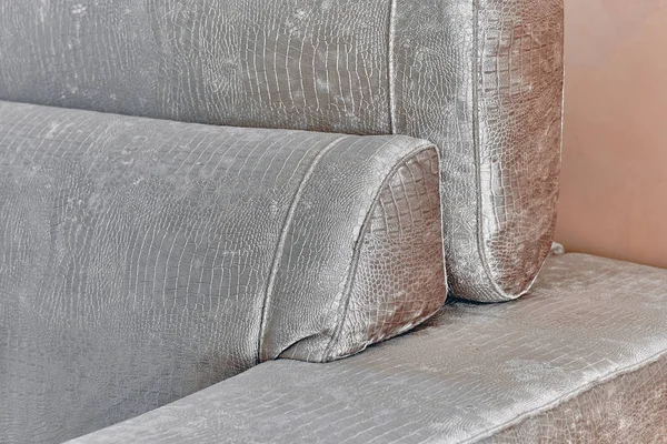 Textura de un sofá plateado — Foto de Stock