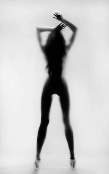 Silhouette of a naked woman — Stock Photo, Image