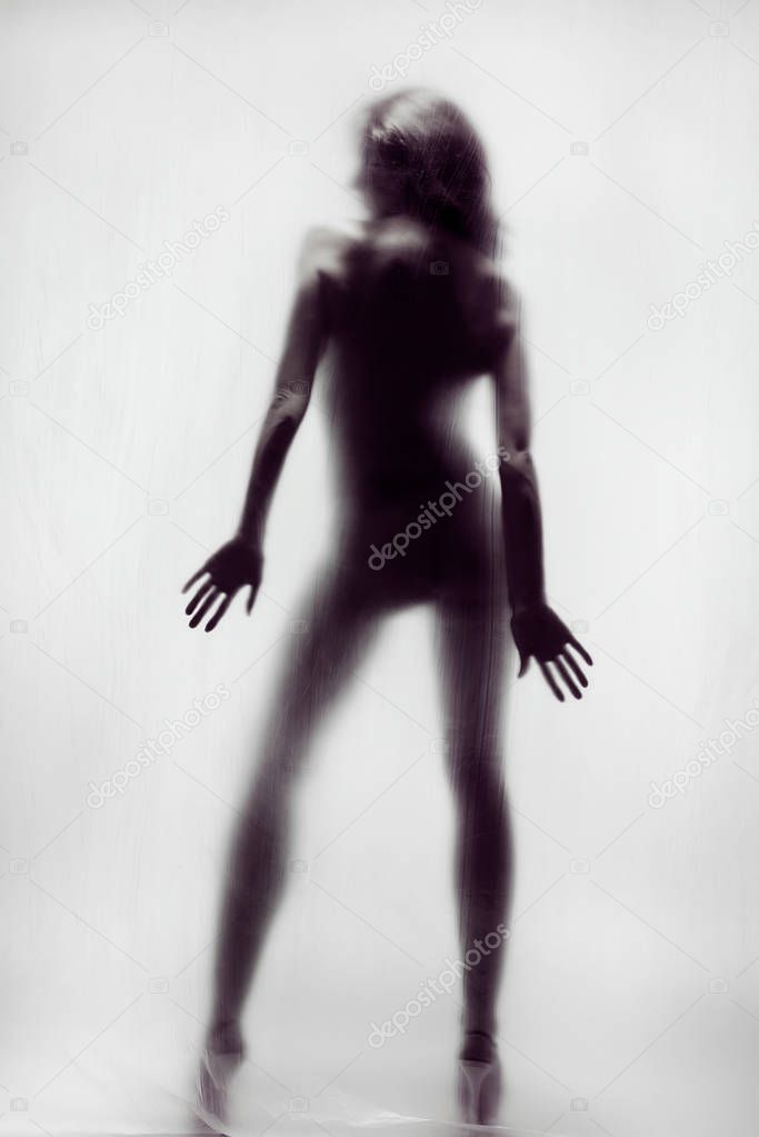 Silhouette of a naked woman