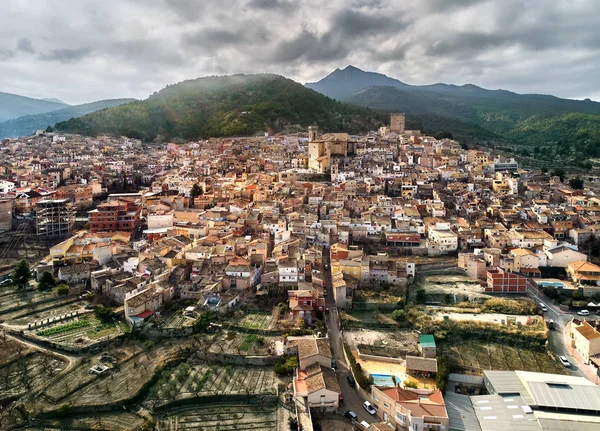 モラタッラ町の空撮。スペイン — ストック写真