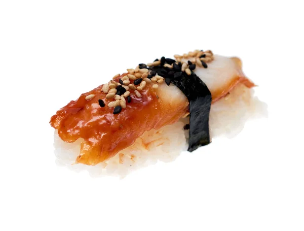 Unagi nigiri απομονωθεί σε λευκό φόντο. Ιαπωνικη cuisiune — Φωτογραφία Αρχείου