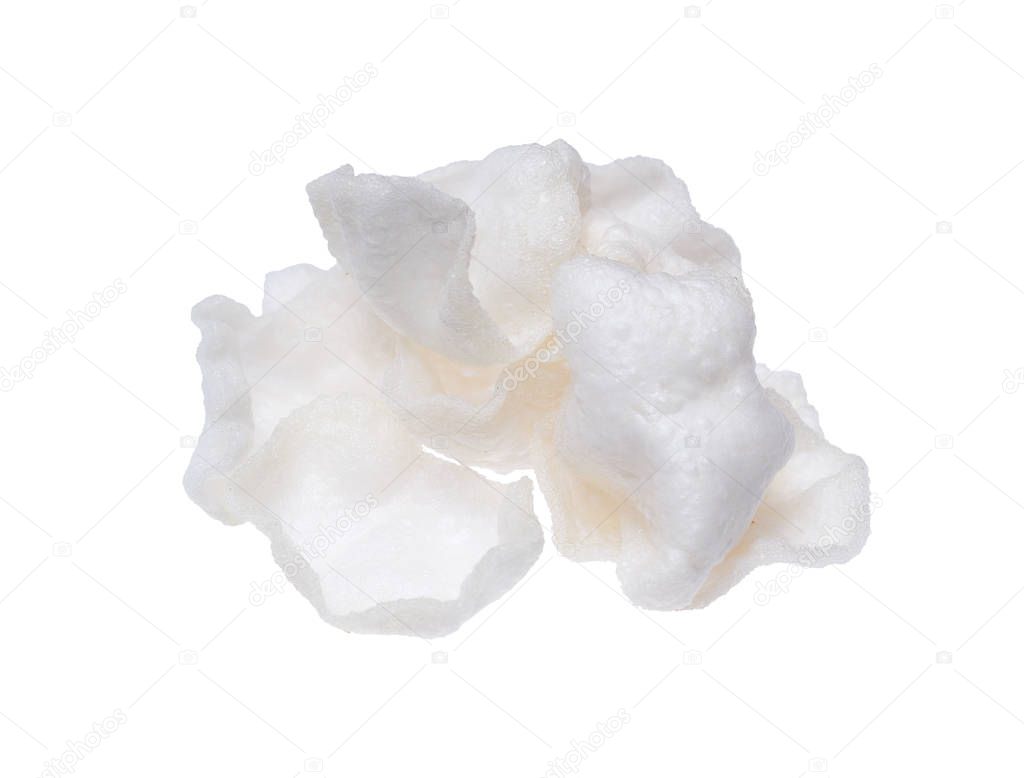 Prawn chips isolated on a white background